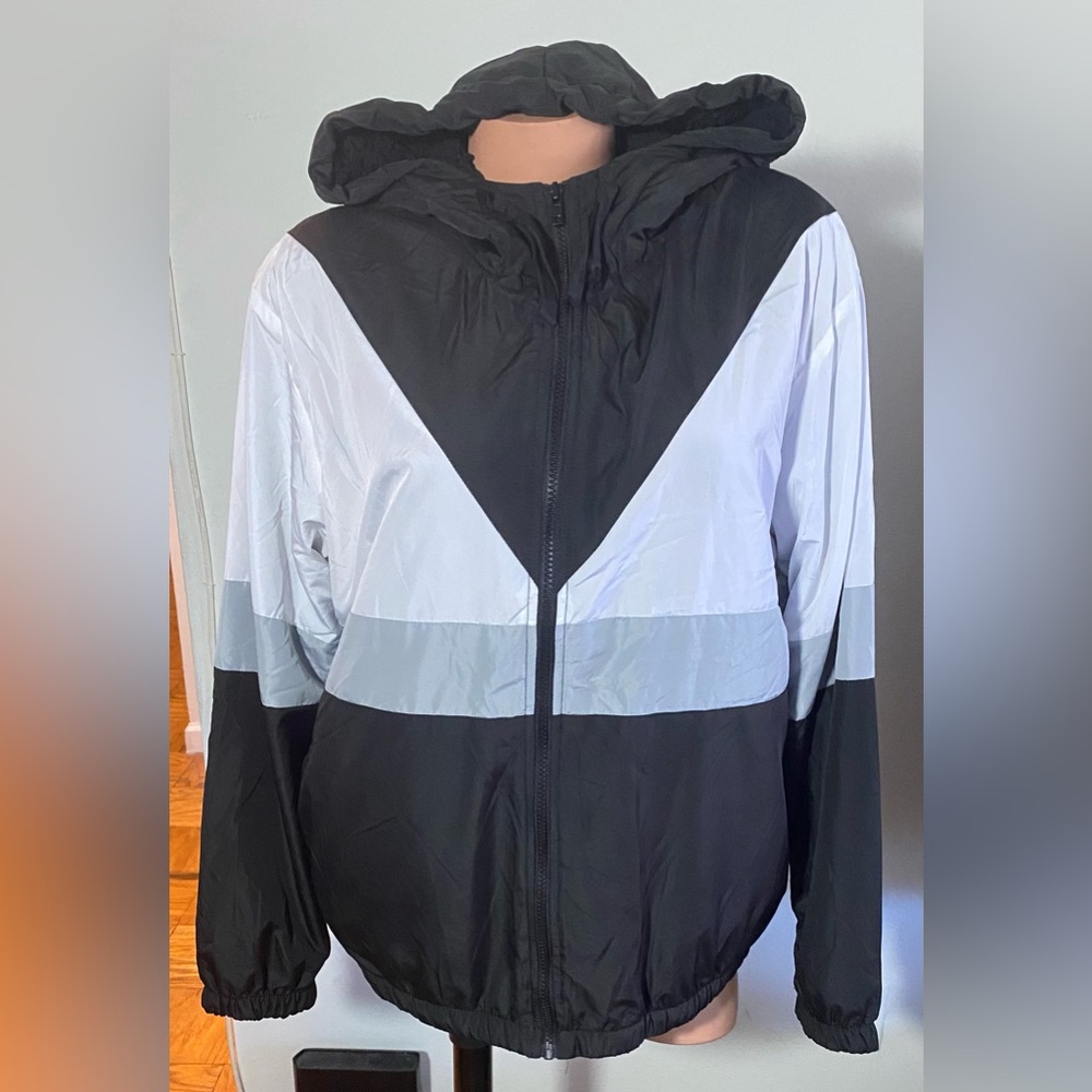 Fashion Nova Got Em’ Pad Puffer Black Gray Fleece Lined Bomber Jacket Size L